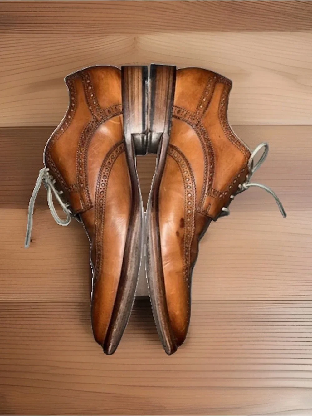 Cole Haan Leather Wingtip Dress Oxfords in Brown Men's Size 11 Shoe